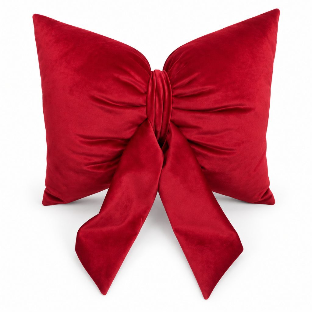Cojín Navidad Lazo Rojo