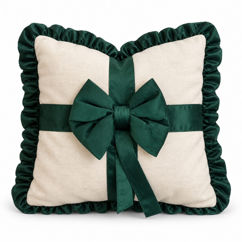 Cojín Navidad Lazo Verde