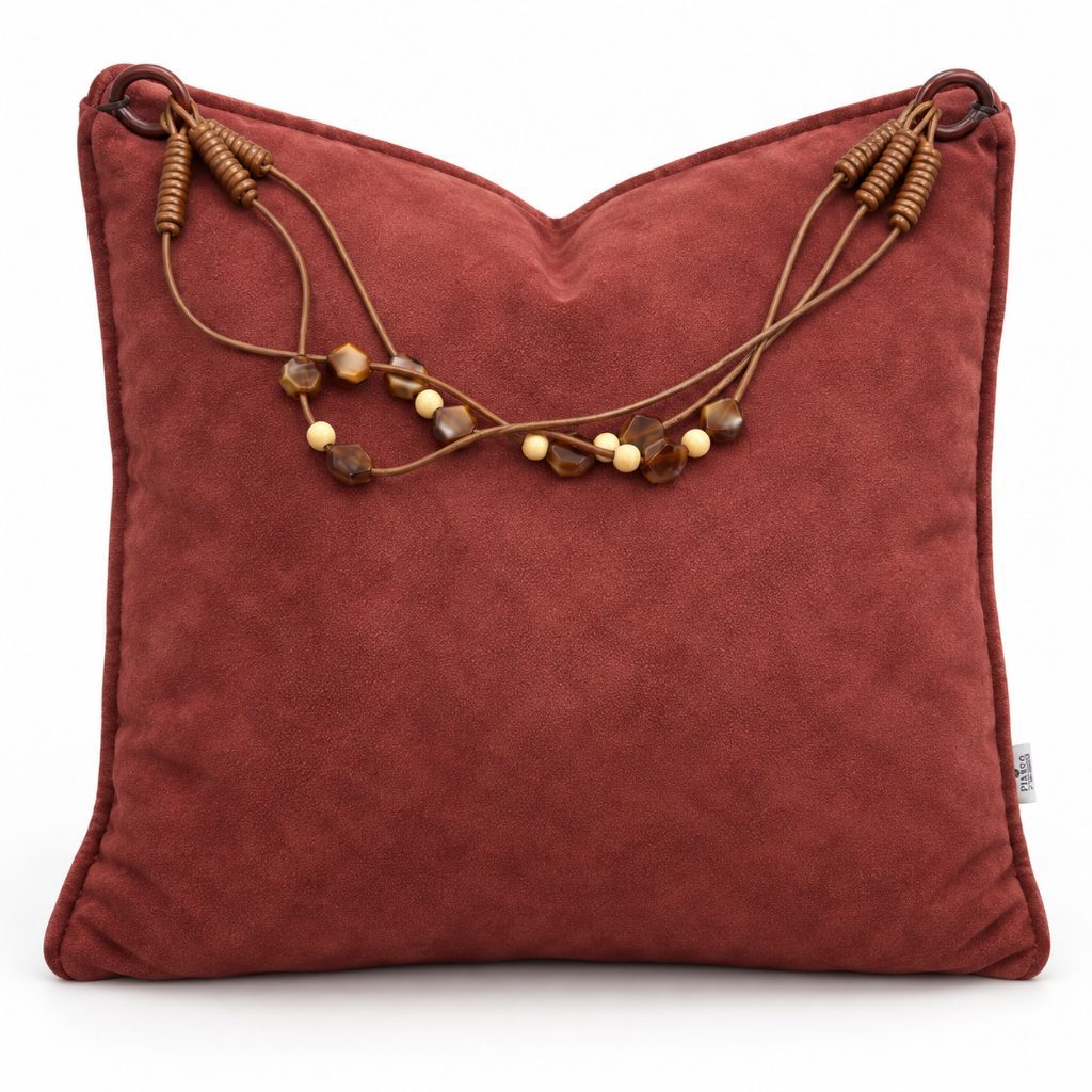 Cojín terracota con collar