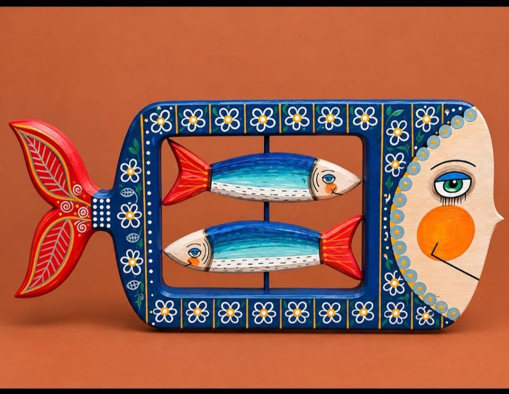 Pez Decorativo Madera Pintada